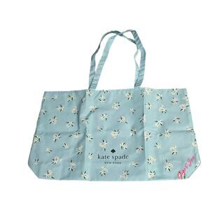 Kate Spade New York Canvas Tote Bag Large Sky Blue Petal Flower New